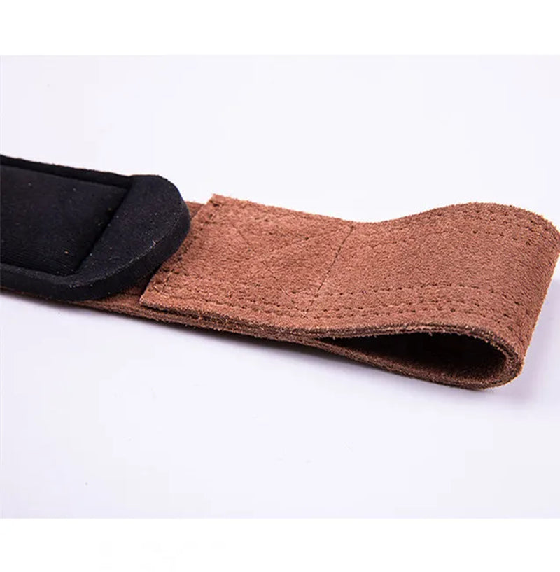 Leather Weight Lifting Wrist Straps Pull-Ups Bands Fitness Bodybuilding Training Gym Lifting Straps with Non Slip Cowhide Grip