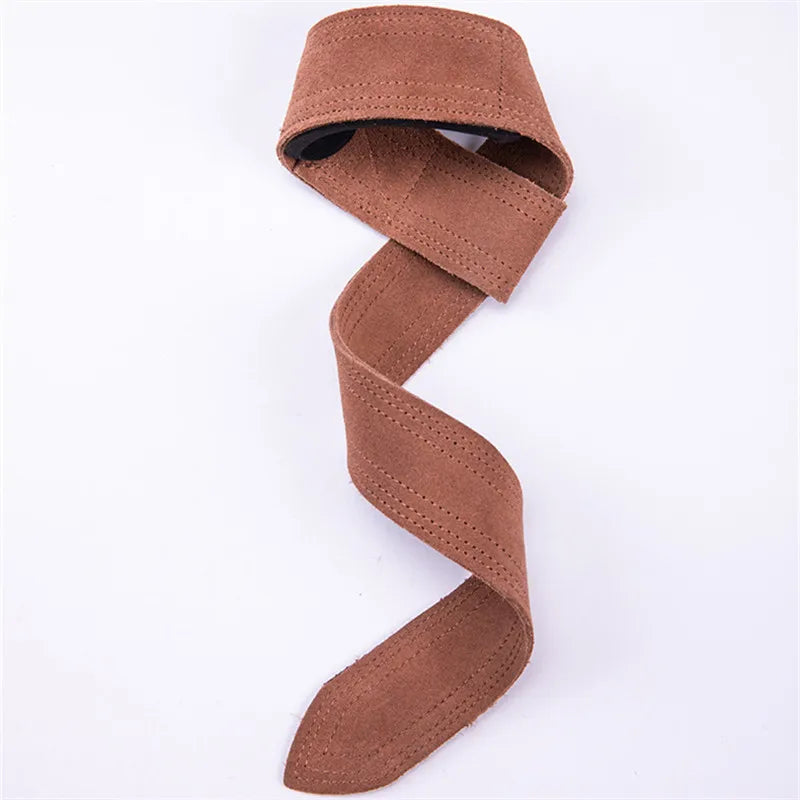 Leather Weight Lifting Wrist Straps Pull-Ups Bands Fitness Bodybuilding Training Gym Lifting Straps with Non Slip Cowhide Grip
