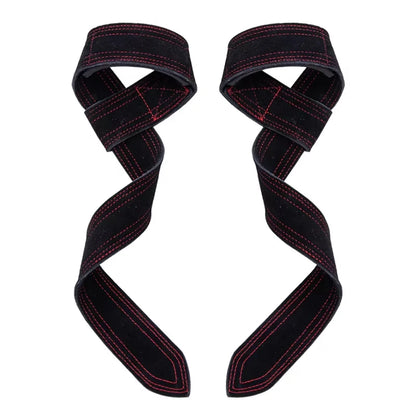 Leather Weight Lifting Wrist Straps Pull-Ups Bands Fitness Bodybuilding Training Gym Lifting Straps with Non Slip Cowhide Grip