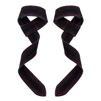 Leather Weight Lifting Wrist Straps Pull-Ups Bands Fitness Bodybuilding Training Gym Lifting Straps with Non Slip Cowhide Grip