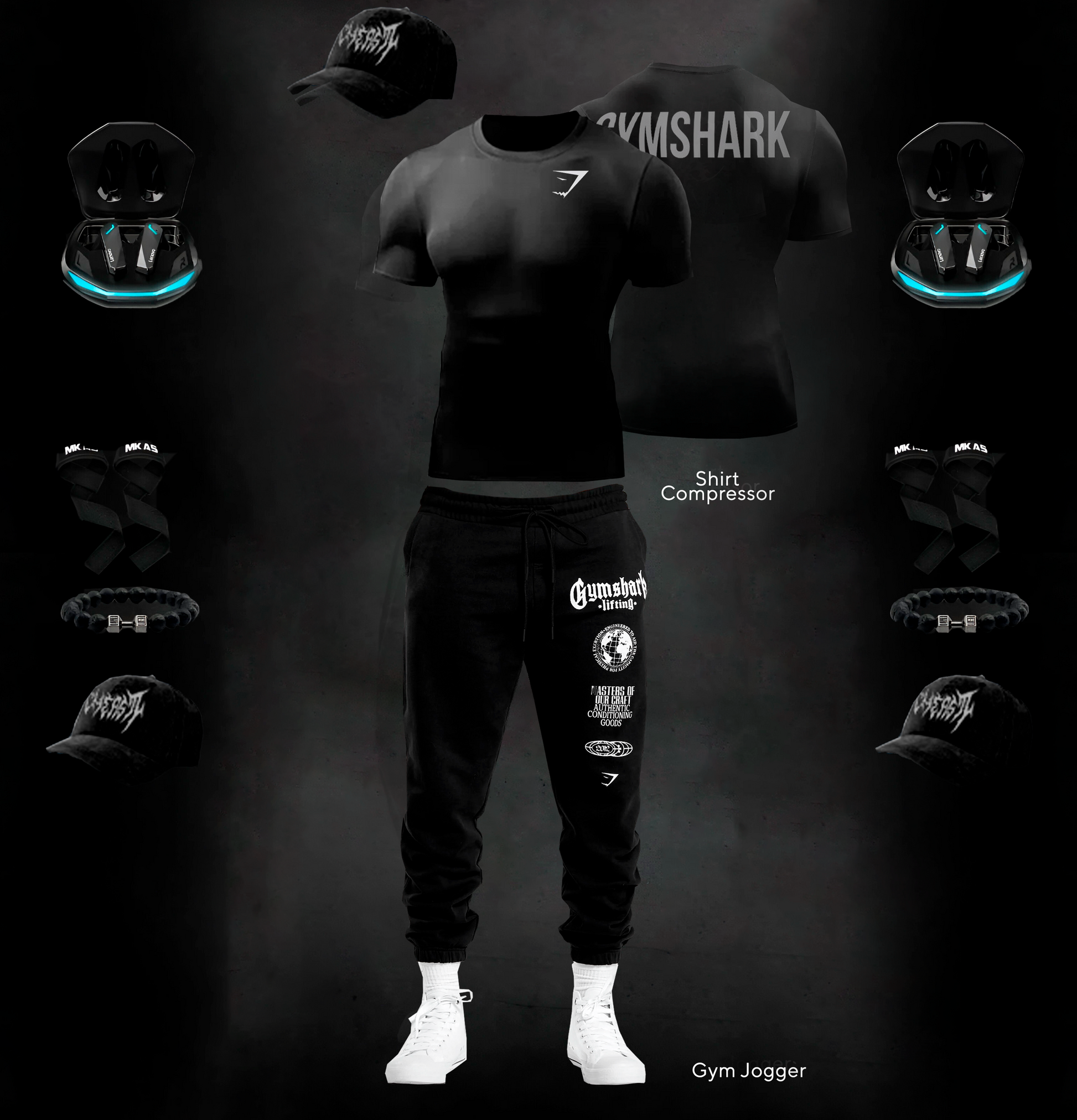 BLACK GYM SET / Gymshark